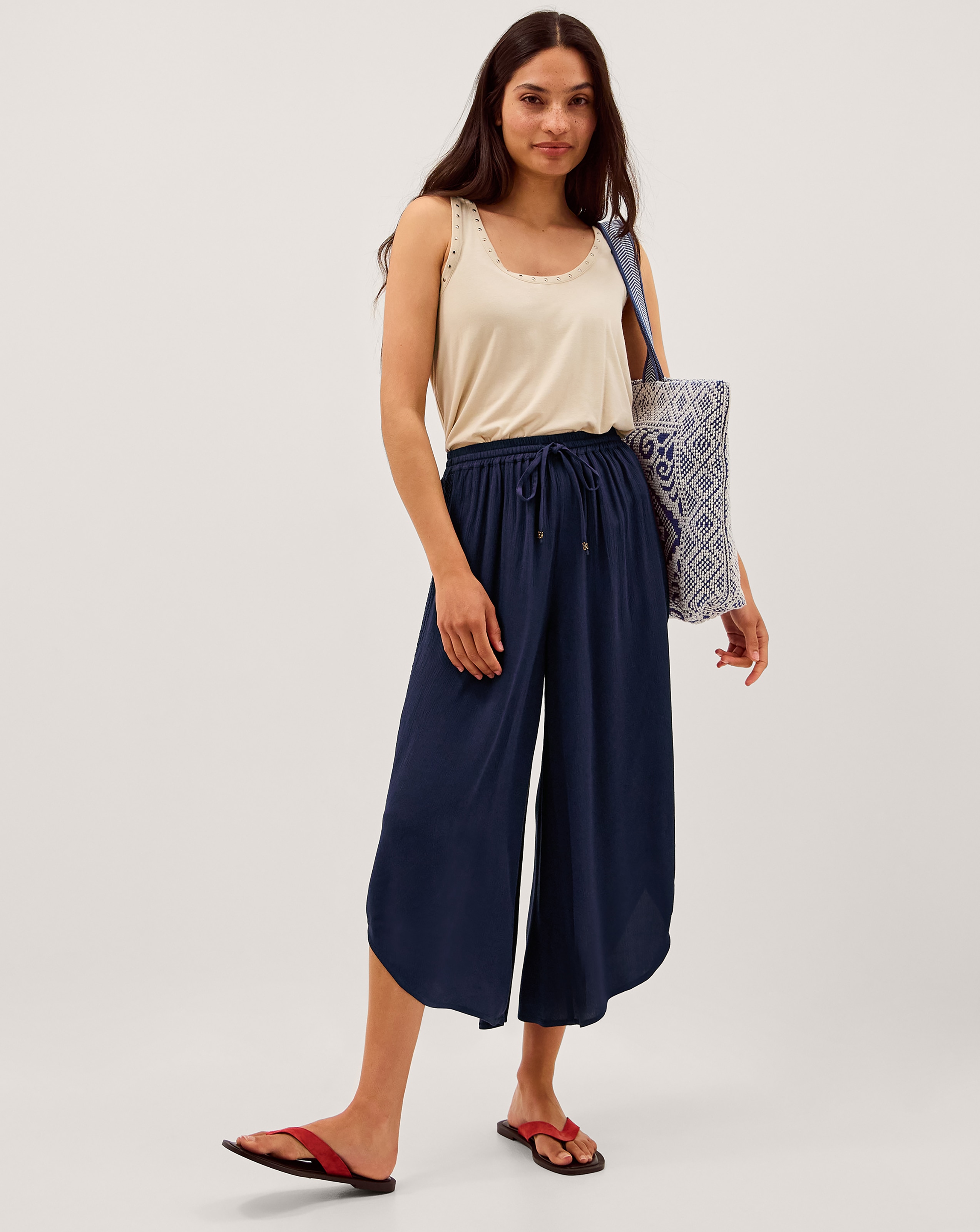 New In - Monsoon Teri Drawstring Culotte Trousers