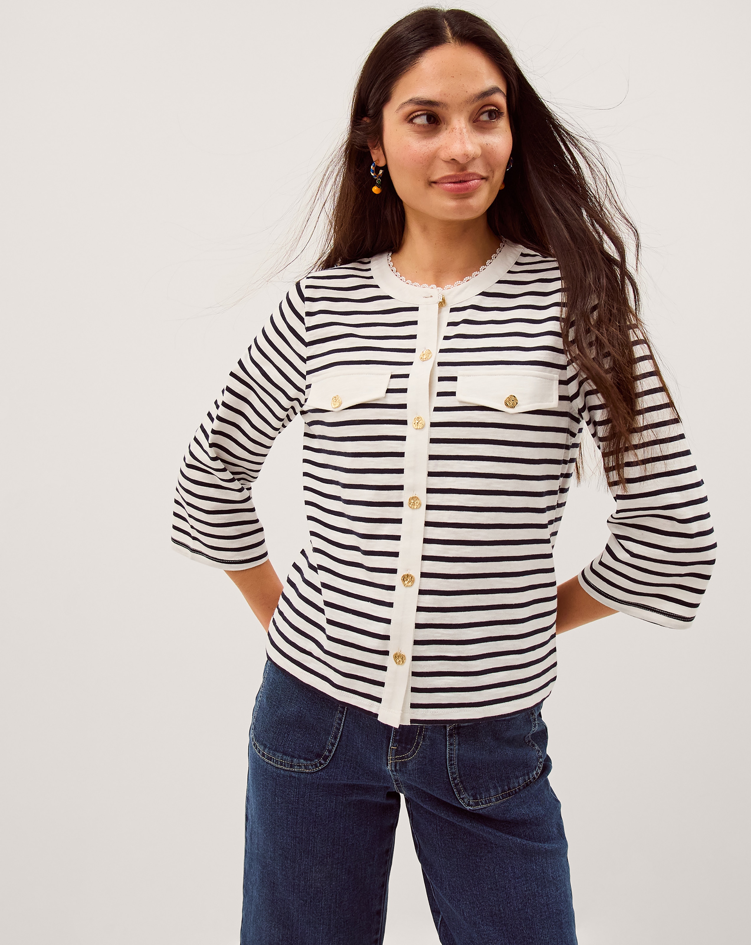 Monsoon Shania Stripe Jersey Top