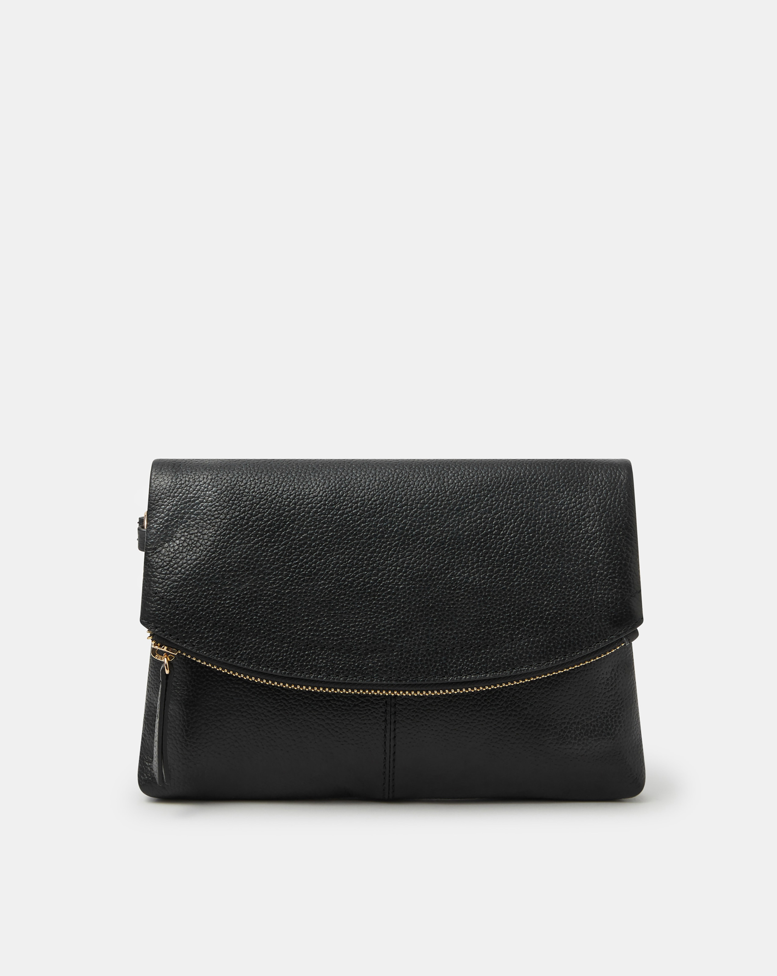 New In - Accessorize Curved Leather Wristlet Bag