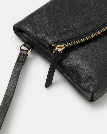 Accessorize Curved Leather Wristlet Bag