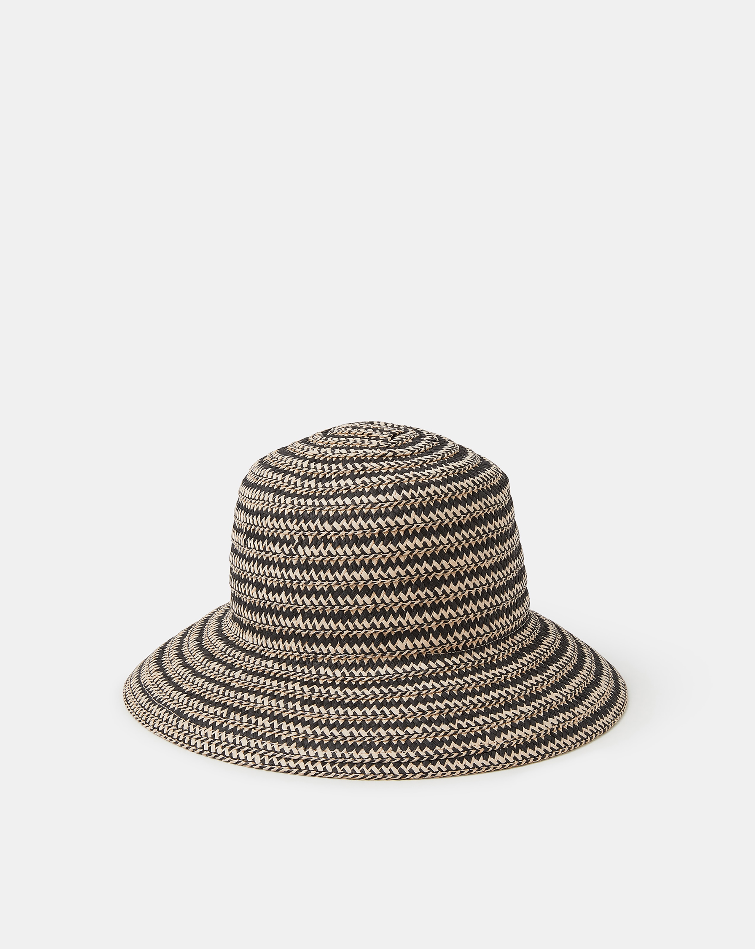 New In - Accessorize Mono Straw Bucket Hat