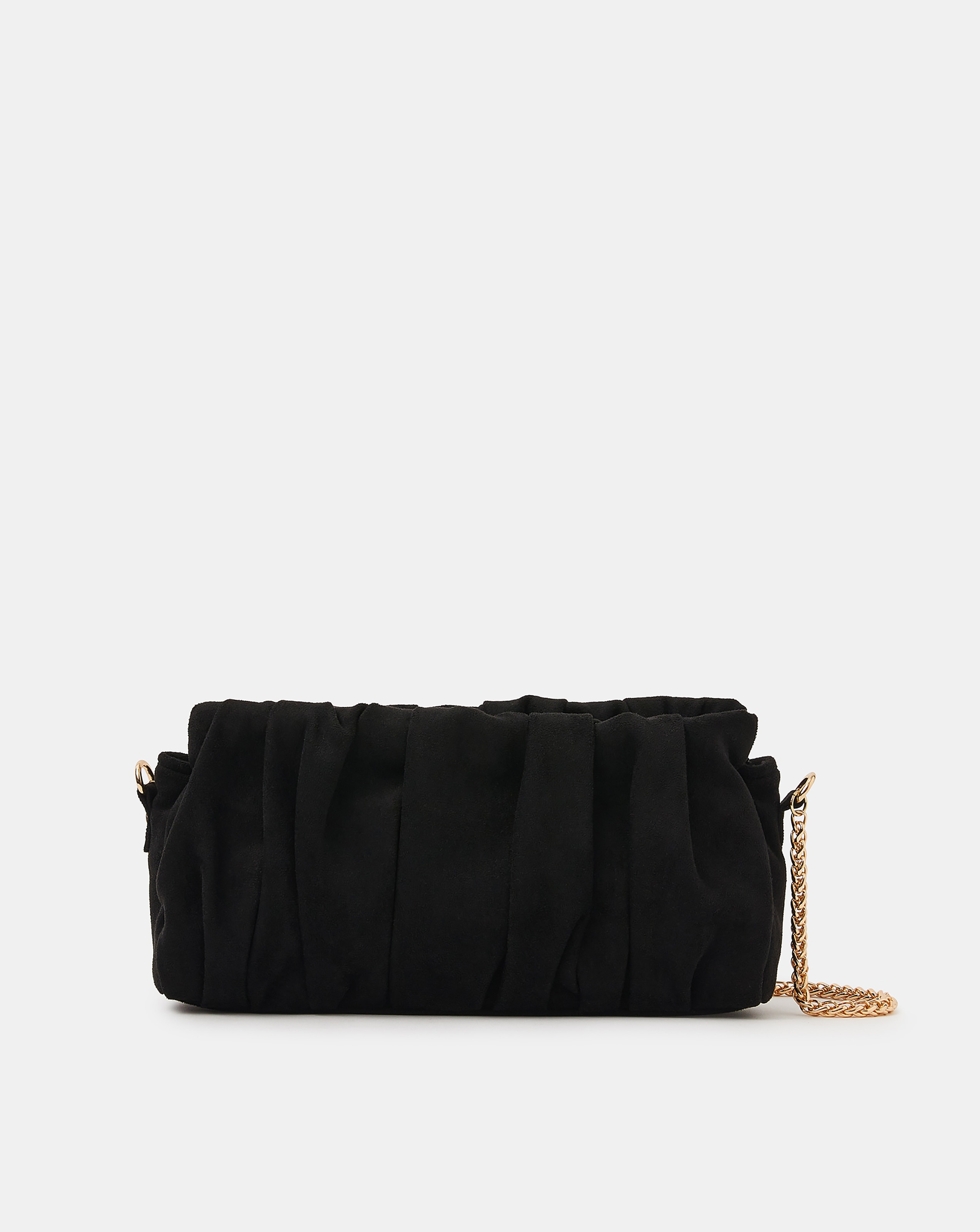 New In - Accessorize Ruched Faux Suede Clutch Bag