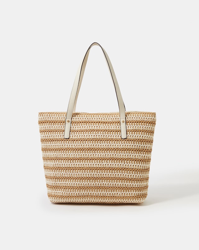 Accessorize Stripe Raffia Shoulder Bag