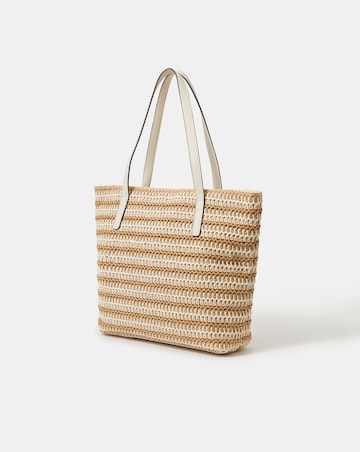 Accessorize Stripe Raffia Shoulder Bag