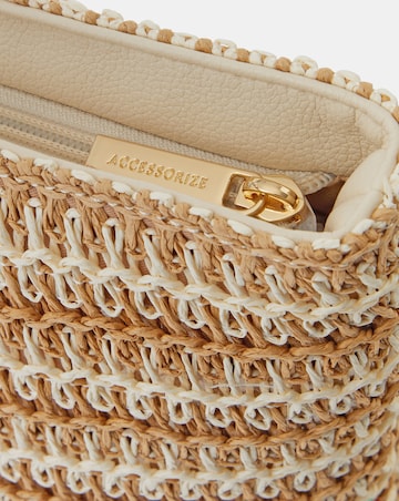Accessorize Stripe Raffia Shoulder Bag