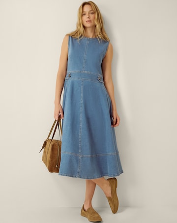 Monsoon Ella Sleeveless Denim Midi Dress