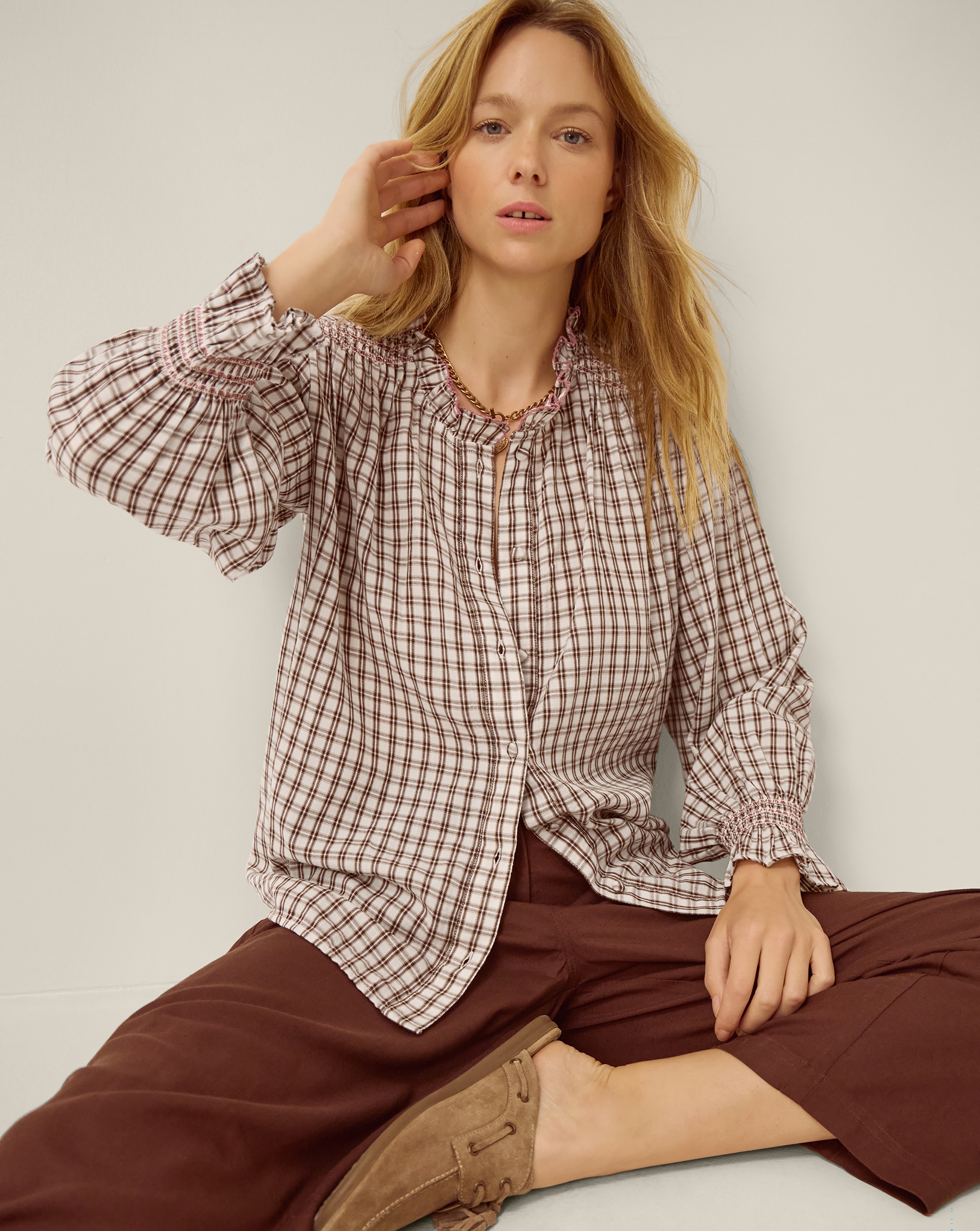 Monsoon Marlo Check Blouse