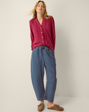 Monsoon Jenny Pintuck Lace Jersey Blouse