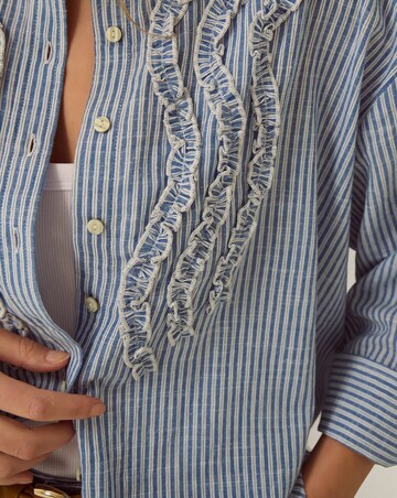 Monsoon Tanya Ruffle Stripe Shirt