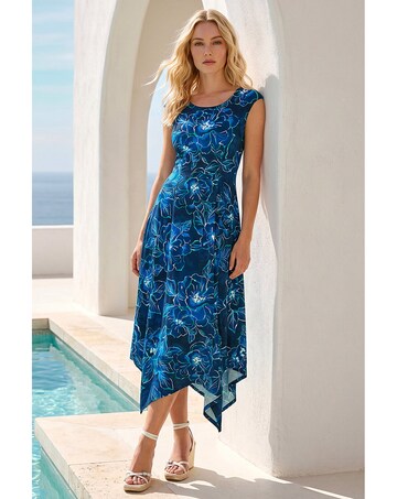 Roman Floral Print Stretch Maxi Dress