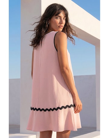 Roman Ric Rac Trim Swing Dress