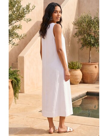 Roman Zip Front Sleeveless Midi Dress