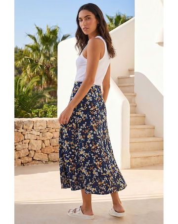 Roman Ditsy Floral Elastic Waist Skirt