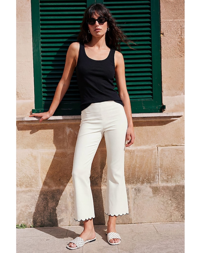 Roman Cropped Stretch Flared Trouser