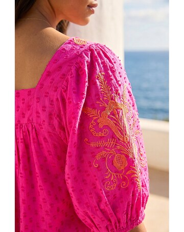 Roman Embroidered Textured Top