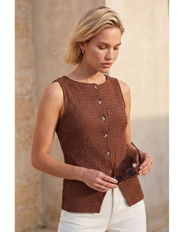 Roman Buttoned Stretch Blouse