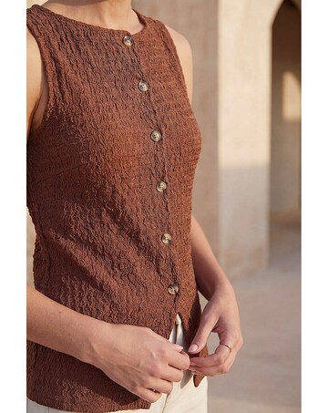 Roman Buttoned Stretch Blouse