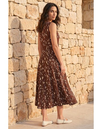 Roman Brush Stroke Panel Midi Dress