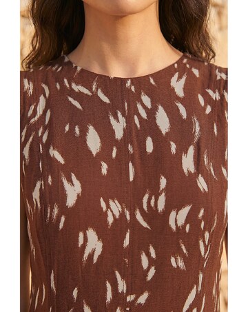 Roman Brush Stroke Panel Midi Dress