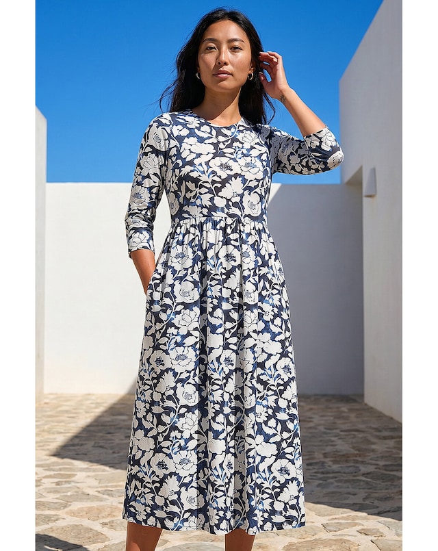 Roman Petite Floral Midi Dress