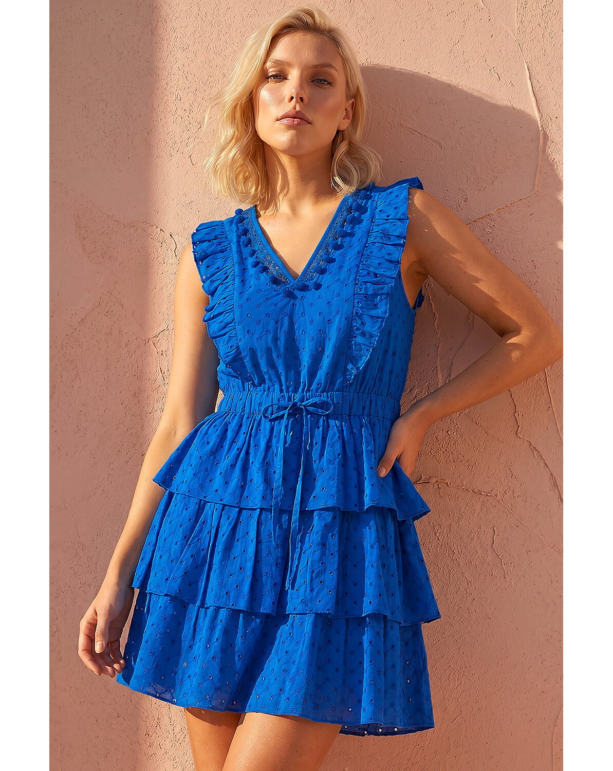 New In - Roman Petite Tiered Tie Waist Dress