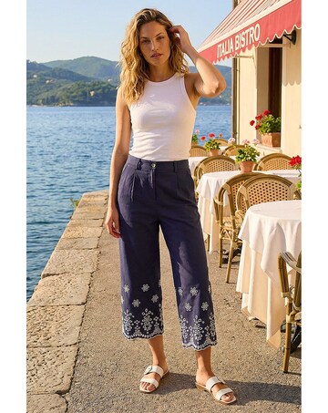 Roman Broderie Cotton Culottes