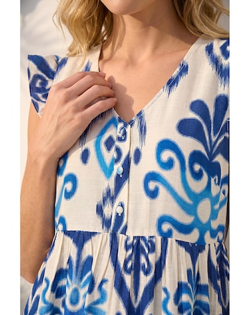 Roman Abstract Frill Detail Midi Dress