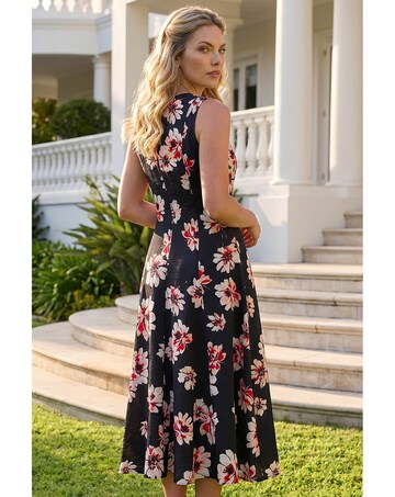 Roman Floral Panel Midi Dress