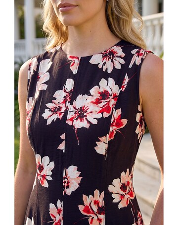 Roman Floral Panel Midi Dress