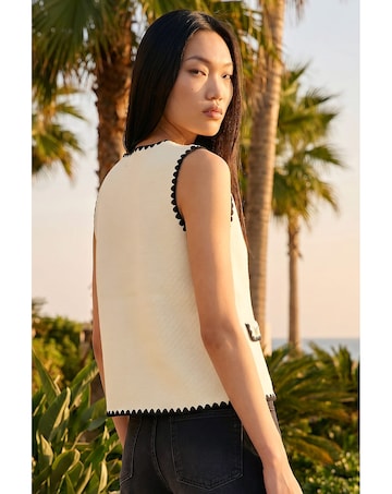 Roman Dusk Contrast Knit Waistcoat