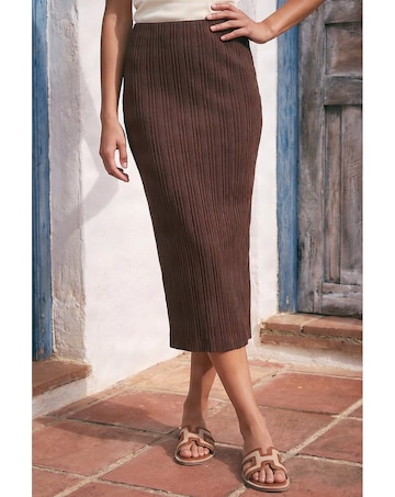 Roman Textured Pencil Stretch Skirt