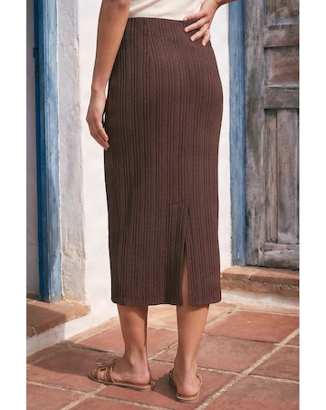 Roman Textured Pencil Stretch Skirt