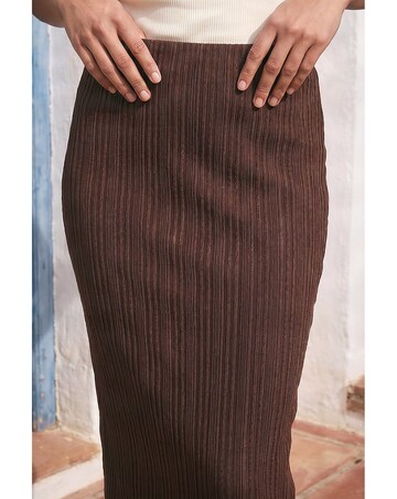 Roman Textured Pencil Stretch Skirt