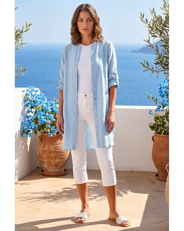 Roman Petite Chambray Buttoned Overshirt