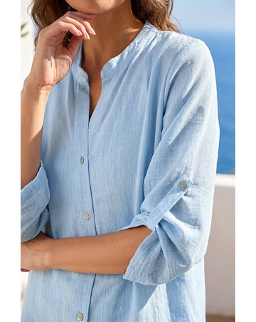 Roman Petite Chambray Buttoned Overshirt