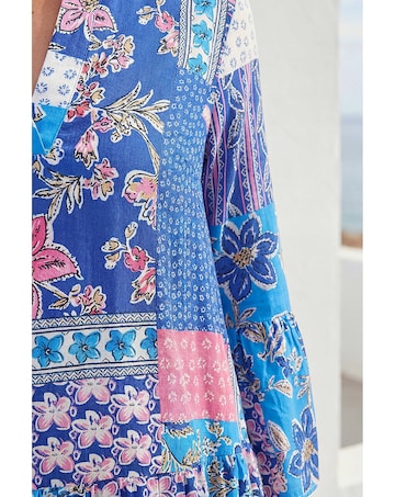 Roman Patchwork Print Swing Dress