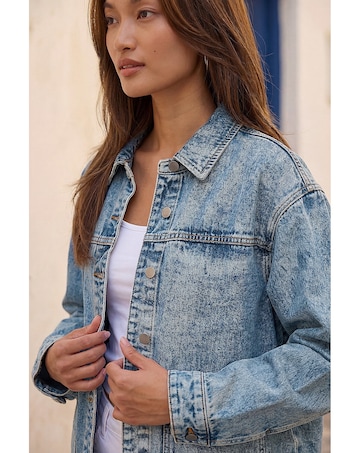 Roman Denim Button Front Pocket Jacket