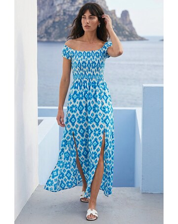 Roman Aztec Bardot Dress