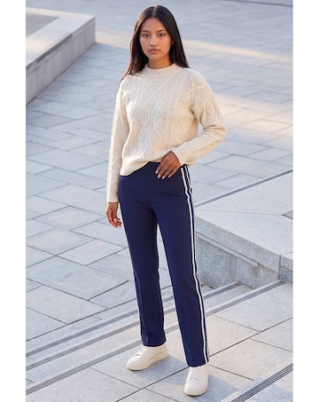 Roman Petite Side Stripe Ponte Trouser