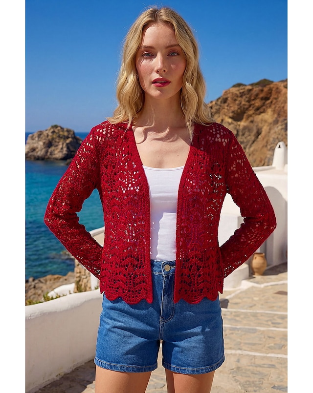 Roman Crochet Edge To Edge Cardigan