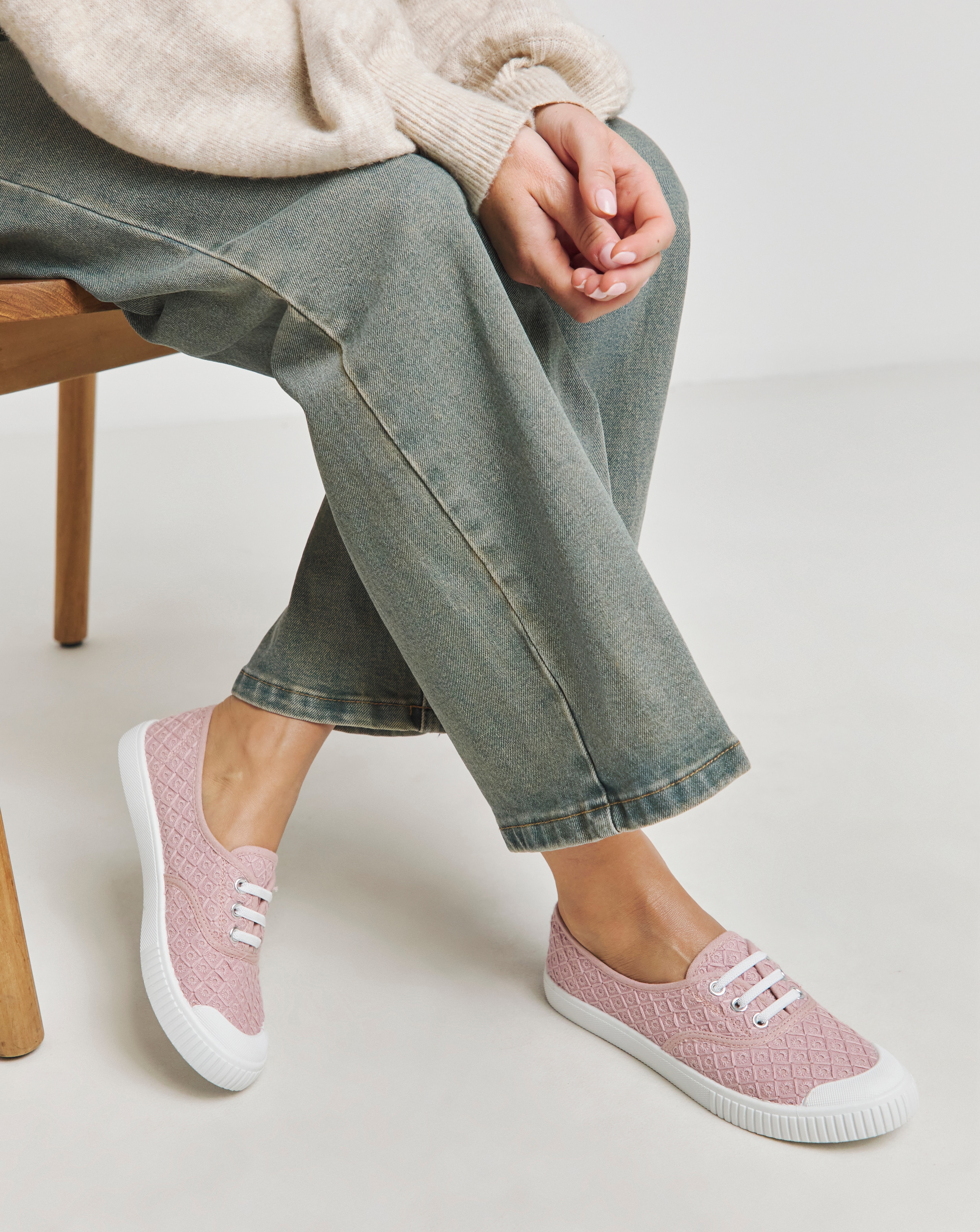 Lace Up Plimsole Wide Fit