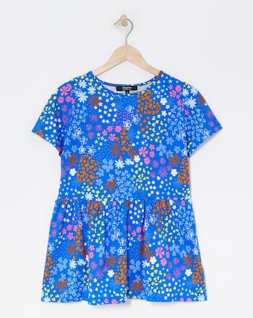Blue Ditsy Supersoft Smock Top
