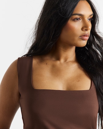 Chocolate Square Neck Vest