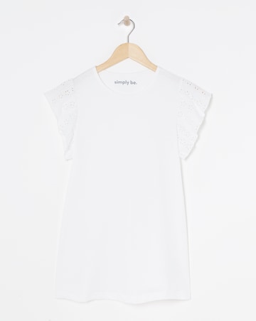 White Jersey Broderie Sleeve Vest