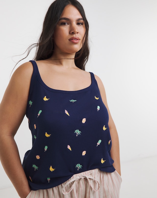 Navy Holiday Embroidered Vest