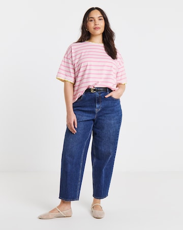 Pink Stripe Scallop T-Shirt