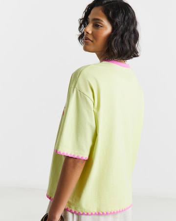 Green Pina Colada Graphic Oversized T-Shirt