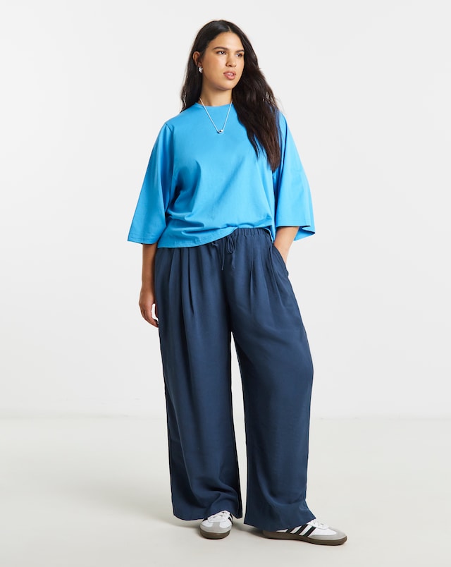 Simply Be Pale Blue Kimono Sleeve T-Shirt