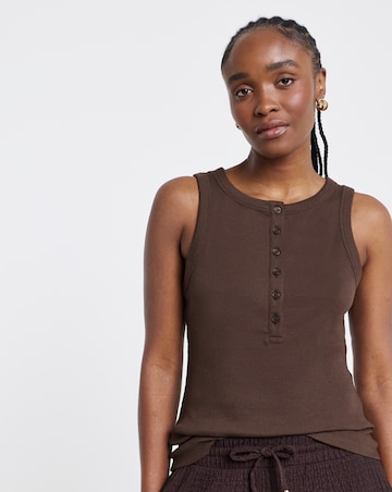Simply Be Milk Choc Henley Vest