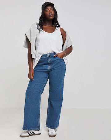 2 Pack Pure Cotton Black & White Slouchy Vests